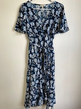 Sz Small Nine Britton Allie Maternity Crepe Dress Navy